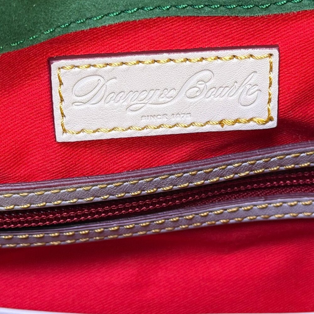 Dooney & Bourke White Leather Shoulder Bag With Tassel Details Large - Picture 9 of 9